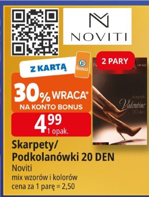 Skarpety/Podkolanówki 20 DEN Noviti promocja w Leclerc
