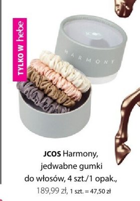 Gumki JCGS Harmony, jedwabne gumki do włosów promocja w Hebe