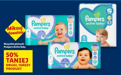 Wszystkie pieluszki Pampers Active Baby DRUGIE -50% promocja w Lidl