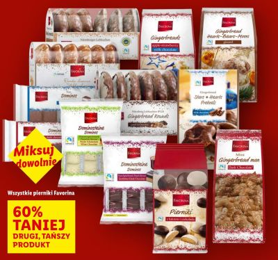 Wszystkie pierniki Favorina drugi -60% taniej promocja w Lidl