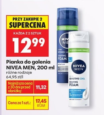 Pianka do golenia NIVEA MEN, 200 ml (różne rodzaje) promocja w Biedronka