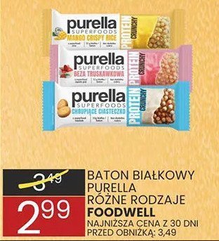 Baton bialkowy Purella różne rodzaje FoodWell promocja w Wafelek