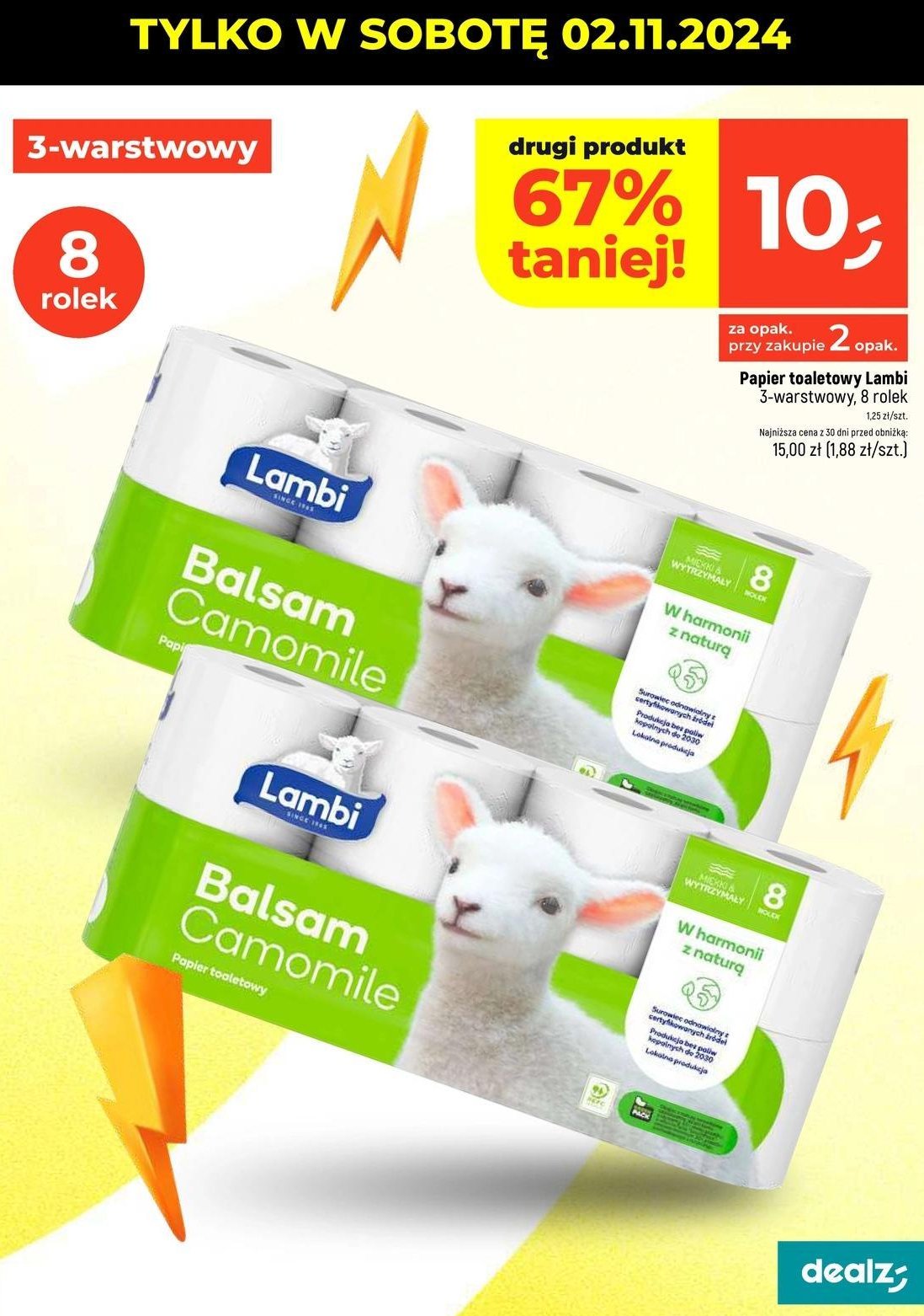 Papier toaletowy balsam camomille Lambi promocja