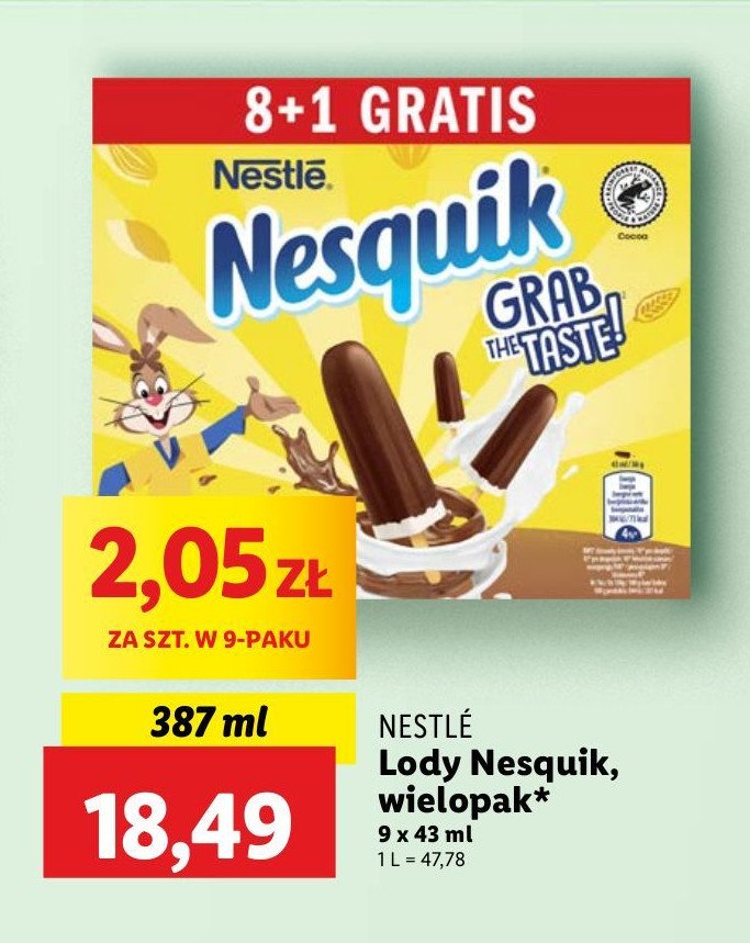 Lody kakaowo-waniliowe Nesquik promocja