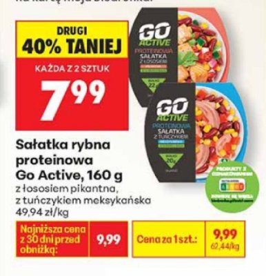 Sałatka rybna proteinowa Go Active z łososiem pieczonym, z tuńczykiem meksykańska promocja w Biedronka