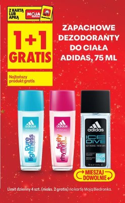 Dezodorant zapachowy do ciała Adidas 75ml promocja w Biedronka