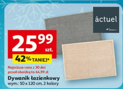 Dywanik łazienkowy wym. 50 x 120 cm, 2 kolory promocja w Auchan