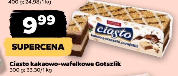 Ciasto kakaowo-wafelkowe Gotszlik promocja w Netto