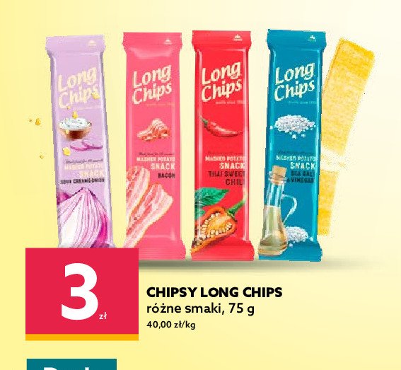 Chipsy bekon Long chips promocja