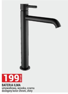 Bateria ILMA umywalkowa wysoka czarna dostępny kolor chrom złoty promocja w Merkury Market