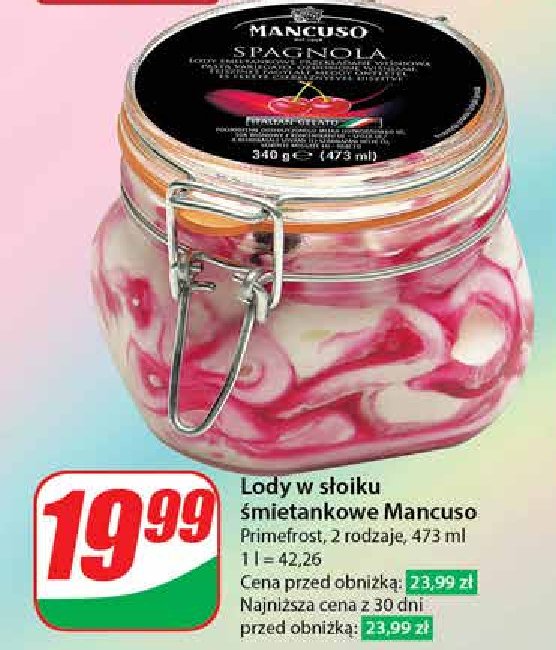 Lody włoskie spagnola Mancuso gelati promocja w Dino