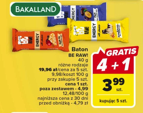 Baton energy banana & peauts Be raw! promocja