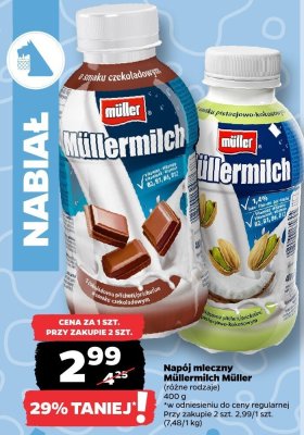 Napój mleczny Müllermilch Müller różne rodzaje promocja