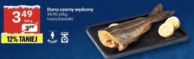 Dorsz czarny wędzony tusza/kawałki promocja w Delikatesy Centrum