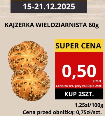 Bułka kajzerka wieloziarnista 60g promocja w Supeco