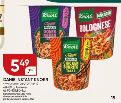 Danie instant Knorr - wybrany asortyment promocja w Chata Polska