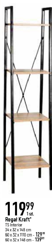 Regał loft kraft 34 x 32 x 148 cm promocja