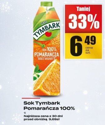 Sok Tymbark Pomarańcza 100% promocja w Supeco