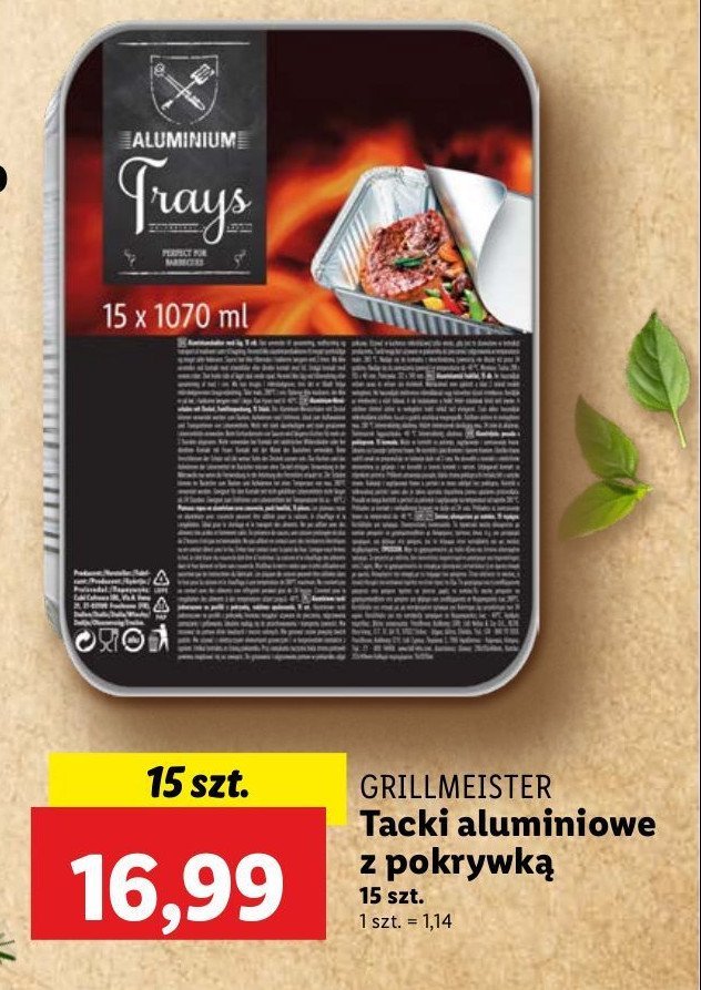 Tacki aluminiowe z pokrywką Grill meister promocja w Lidl