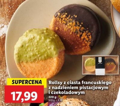 Rolls z ciasta francuskiego z nadzieniem pistacjowym i czekoladowym promocja