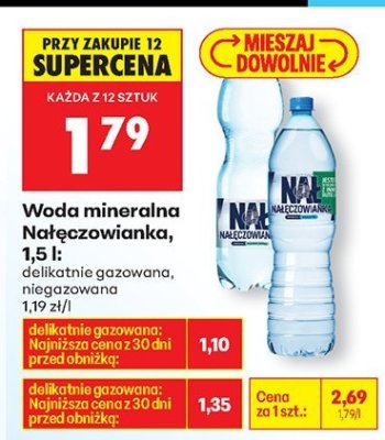 Woda mineralna delikatnie gazowana 1,5l promocja w Biedronka