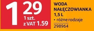 Woda nałęczowianka 1.5 L promocja w Selgros
