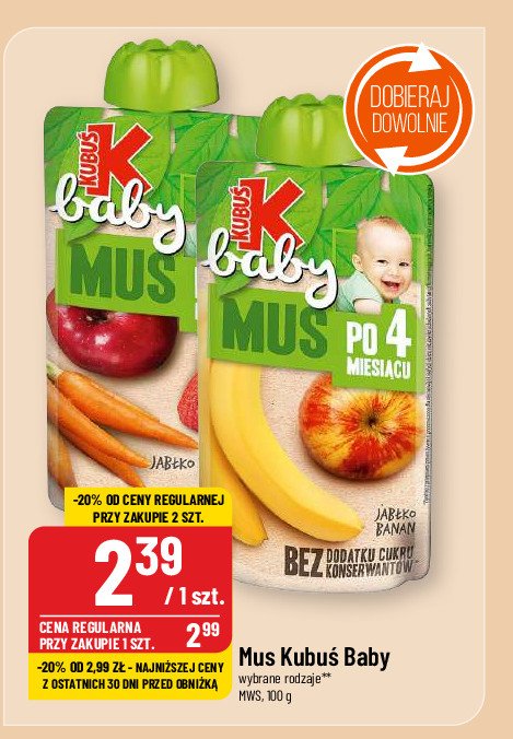 Mus jabłko-marchew Kubuś baby promocja