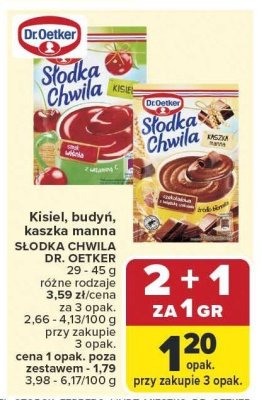 Kisiel Słodka Chwila Dr. Oetker promocja w Carrefour Market