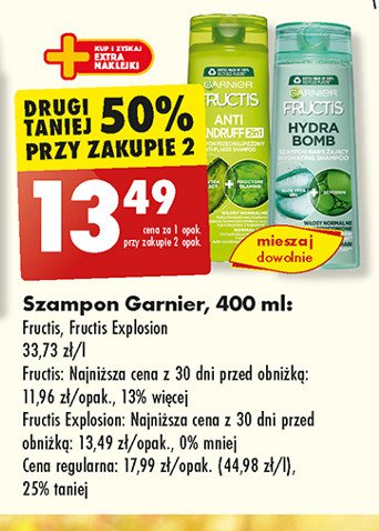 Szampon Garnier fructis przeciwłupieżowy 2w1 promocja