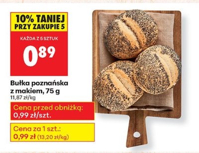Bułka poznańska z sezamem, 75 g promocja w Biedronka