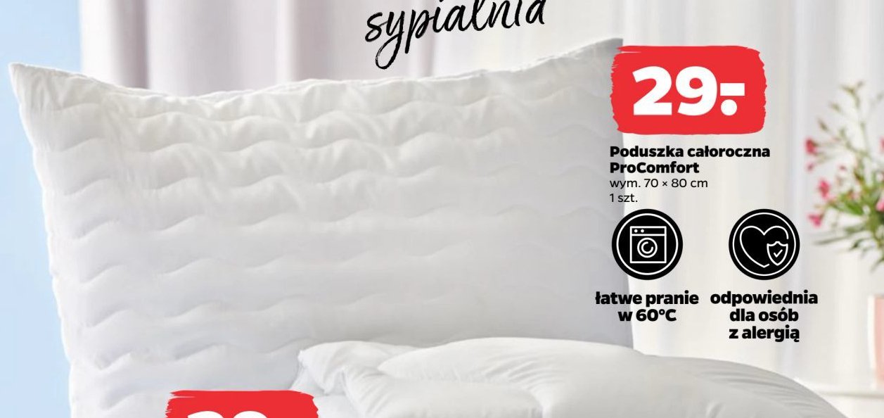 Poduszka procomfort 70 x 80 cm John cotton promocja