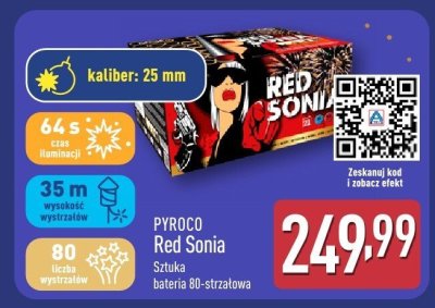 Sztuczne ognie Red Sonia bateria 80-strzałowa promocja w Aldi