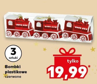 Bombki plastikowe czerwone 3 sztuki promocja w Kaufland