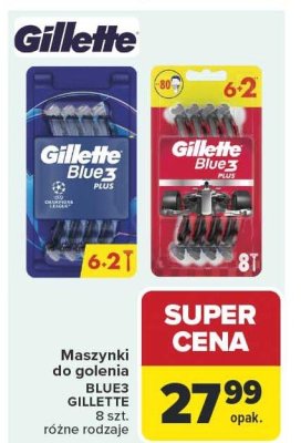 Maszynki do golenia Blue3 Gillette różne rodzaje promocja w Carrefour