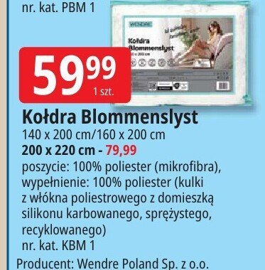 Kołdra Blommenslyst 140 x 200 cm / 160 x 200 cm promocja w Leclerc