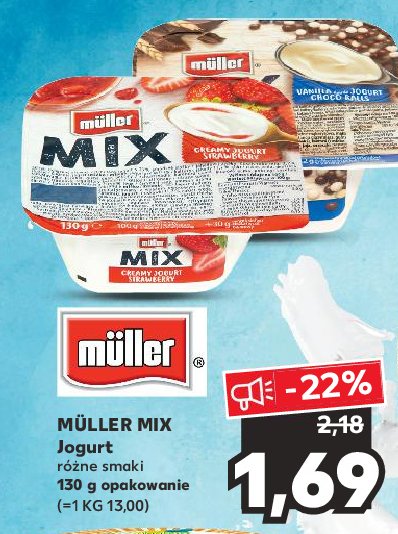 Jogurt śmietankowy z kulkami w polewie z czekolady mlecznej Muller mix promocje