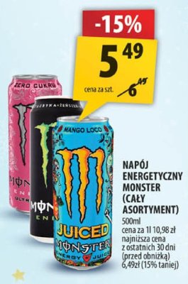 Napój energetyczny Monster (cały asortyment) promocja w Arhelan