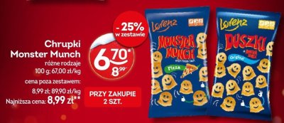 Chrupki Monster Munch różne rodzaje promocja w Żabka