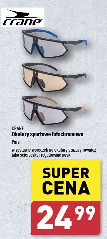 Okulary sportowe z wymiennymi szkłami CRANE promocja