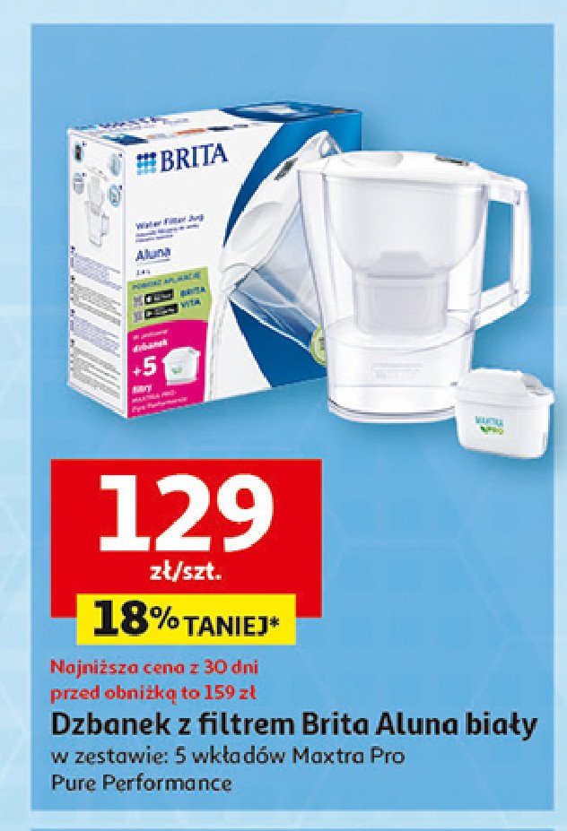 Dzbanek filtrujący aluna xl + 5 wkładów Brita fill&enjoy aluna promocja