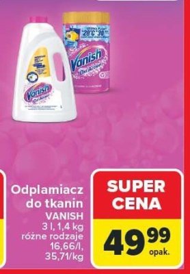 Odplamiacz do tkanin, różne rodzaje Vanish promocja w Carrefour