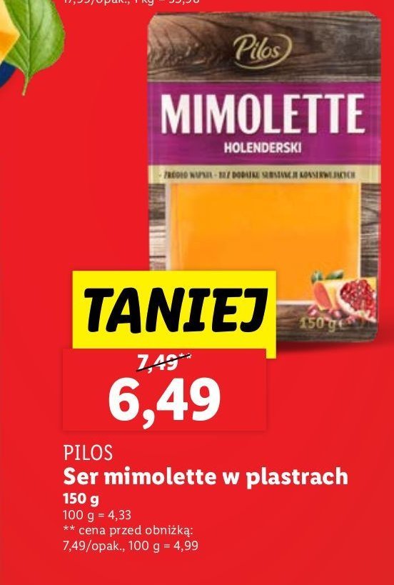 Ser mimilette holenderski Pilos promocja w Lidl