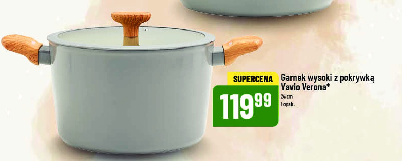 Garnek wysoki z pokryw膮 verona 24 cm Vavio promocja