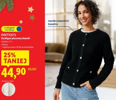 Kardigan pluszowy damski  promocja w Lidl