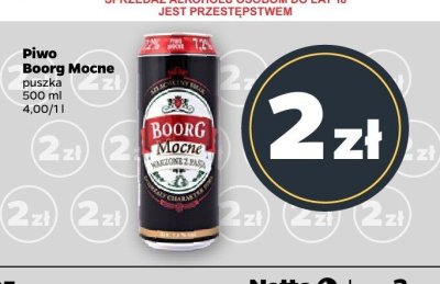 Piwo Boorg Mocne puszka promocja w Netto