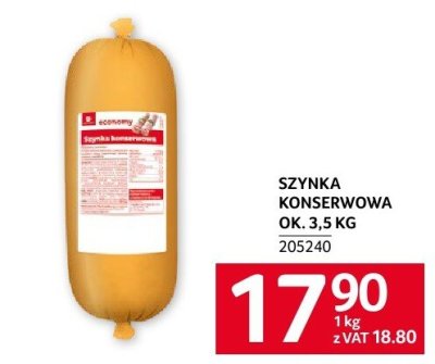 Szynka konserwowa ok. 3,5 kg economy promocja w Selgros
