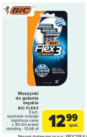 Maszynka do golenia classic Bic flex 3 promocja w Carrefour