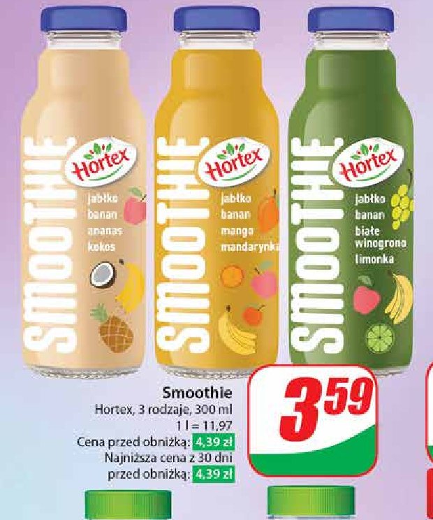 Smoothie jabłko-banan-ananas-kokos Hortex promocja