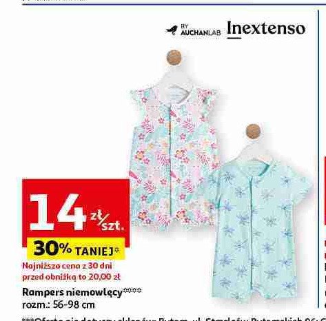 Rampers niemowlęcy 56-98 cm Auchan inextenso promocja