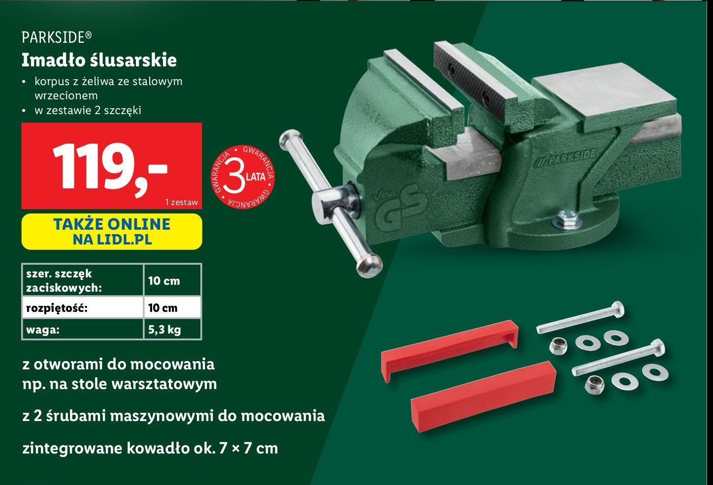 Imadło Parkside promocja w Lidl